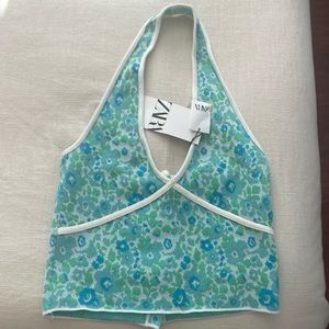 NWT Zara floral halter top